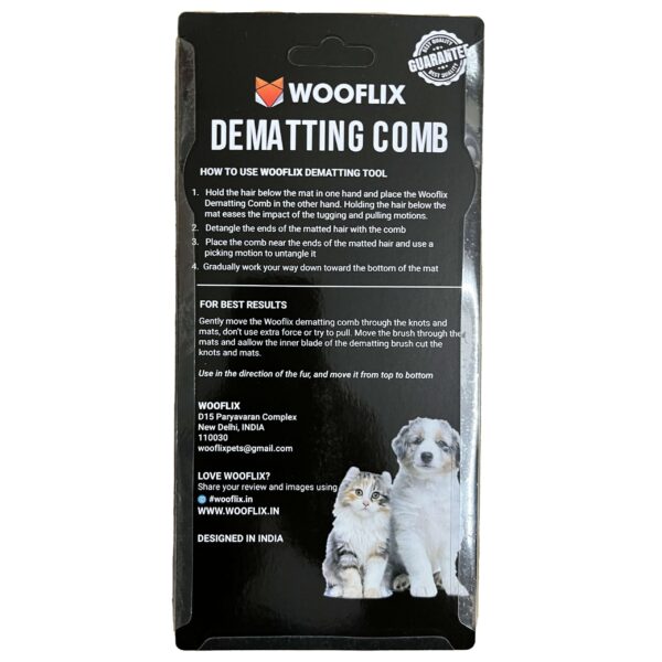 Wooflix Dematting Brush for Cats and Dogs to Remove Mats and Tangles